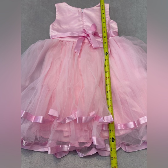 Girls Pink Tulle Party Dress Size 5 Flower Girl Birthday Formal Dress Easter - Picture 6 of 10